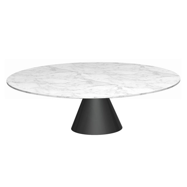 Gillmore Oscar White Marble Top & Black Base Round Coffee Table