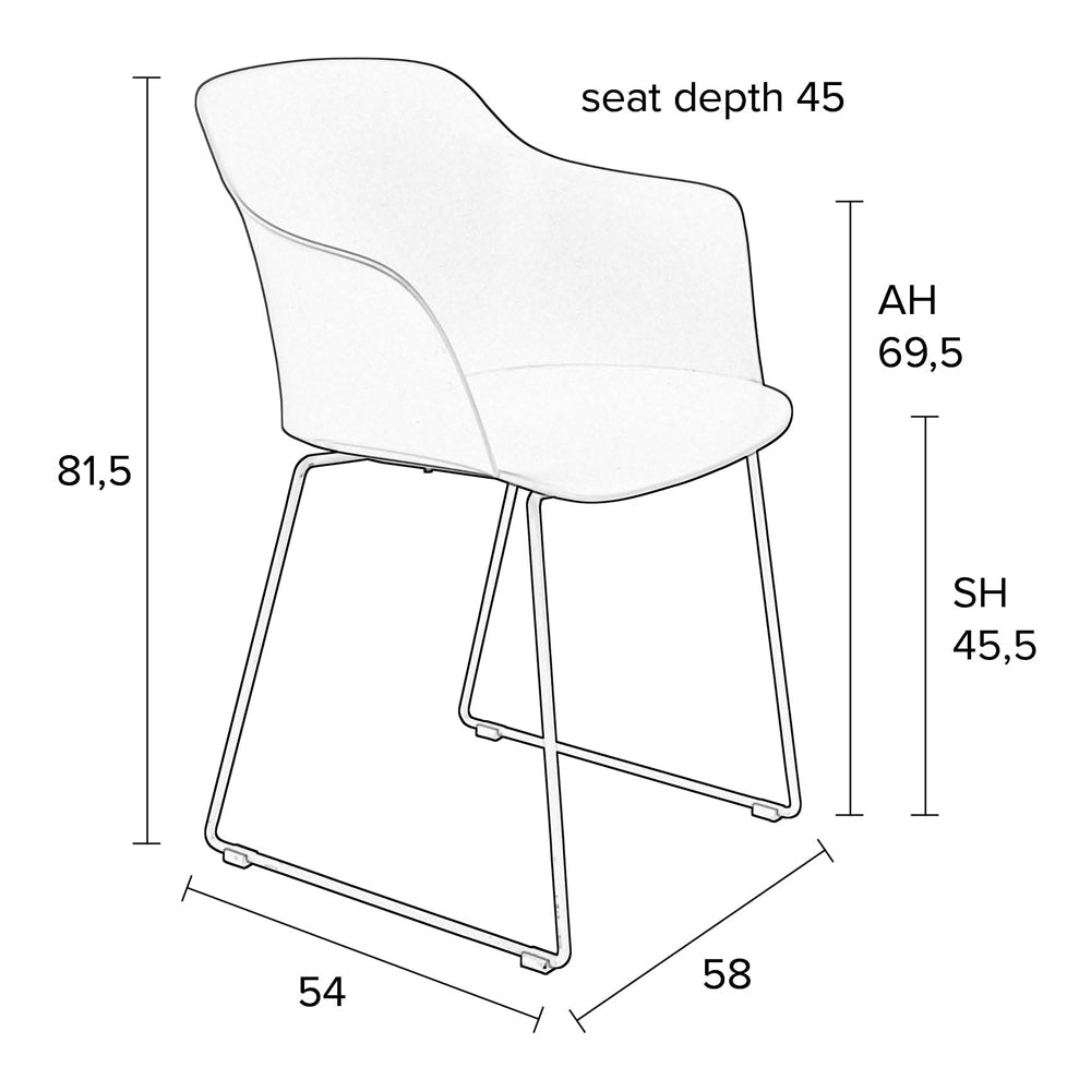 Olivia's Nordic Living Collection - Set of 2 Tor Dining Chairs in White