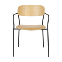 Olivia's Nordic Living Collection Set of 2 Holen Dining chair with Arms in Black & Wood