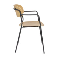 Olivia's Nordic Living Collection Set of 2 Holen Dining chair with Arms in Black & Wood