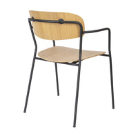 Olivia's Nordic Living Collection Set of 2 Holen Dining chair with Arms in Black & Wood