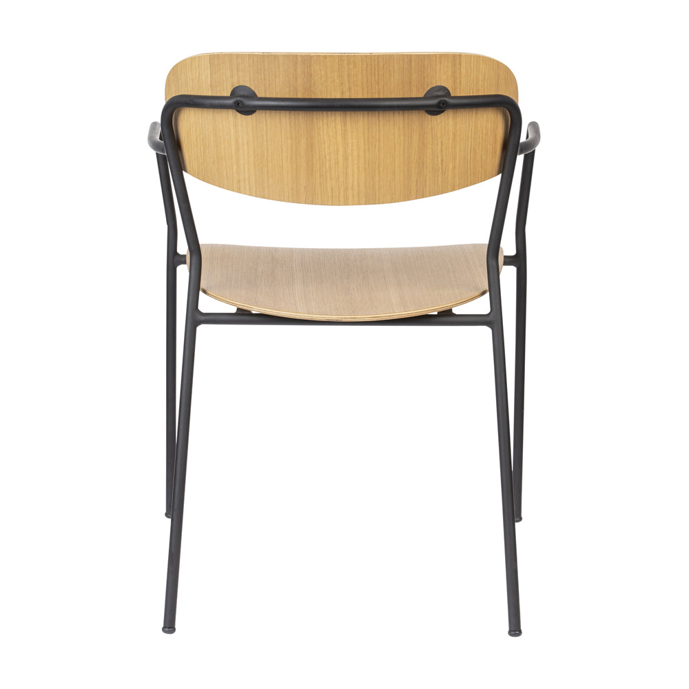 Olivia's Nordic Living Collection Set of 2 Holen Dining chair with Arms in Black & Wood