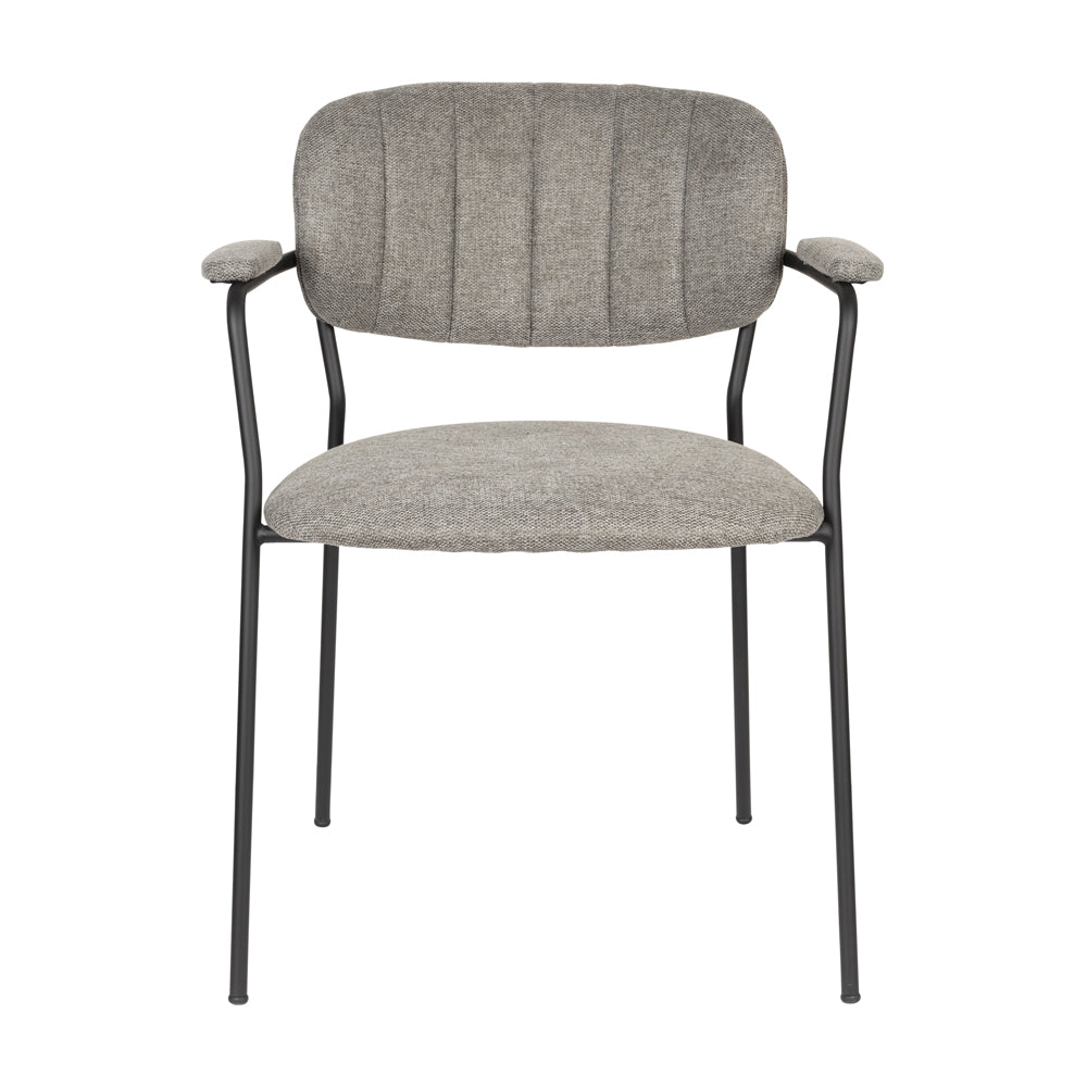 Olivia's Nordic Living Collection Set of 2 Holen Armchair in Black & Grey