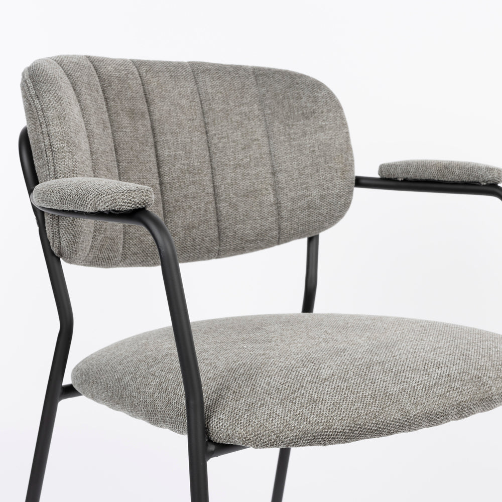 Olivia's Nordic Living Collection Set of 2 Holen Armchair in Black & Grey