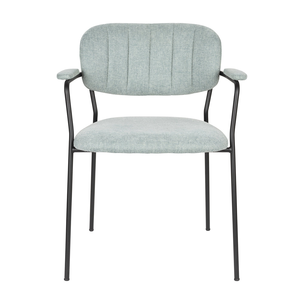 Olivia's Nordic Living Collection Set of 2 Holen Armchair in Black & Light Green