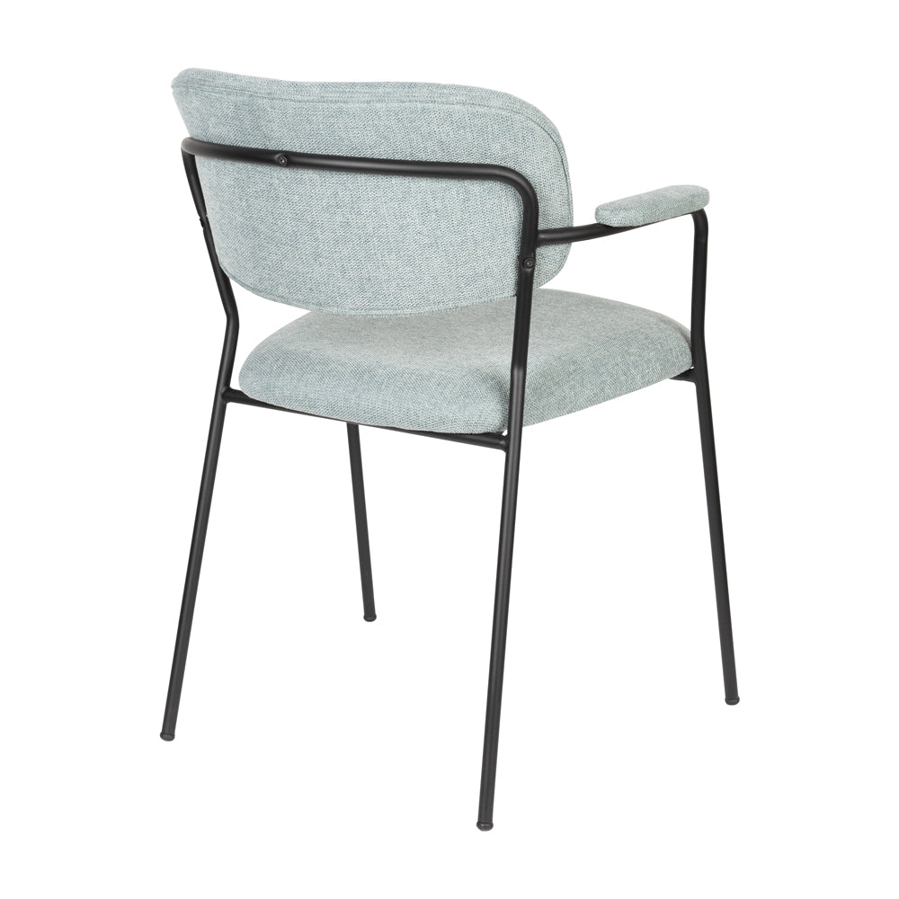 Olivia's Nordic Living Collection Set of 2 Holen Armchair in Black & Light Green