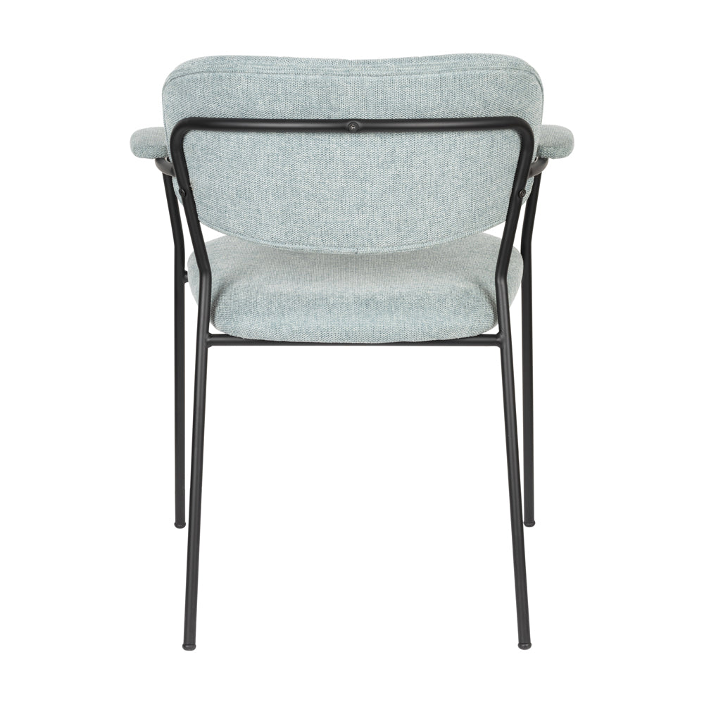 Olivia's Nordic Living Collection Set of 2 Holen Armchair in Black & Light Green