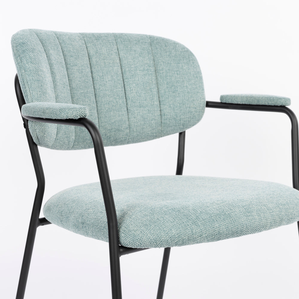 Olivia's Nordic Living Collection Set of 2 Holen Armchair in Black & Light Green