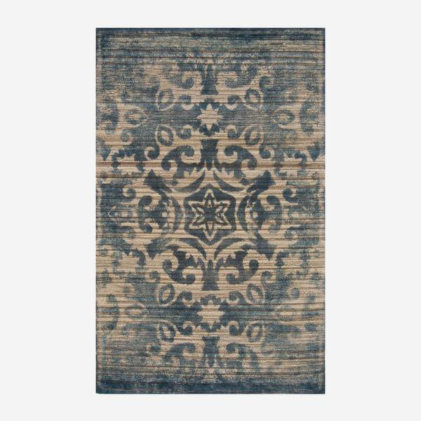 Andrew Martin Kashan Rug Blue made from Wool