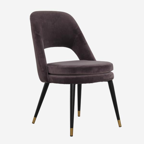 Andrew Martin Dash Dining Chair- slightly angled black legs with gorgeous gold detailing around the feet to add a little luxury and glamour to the chair