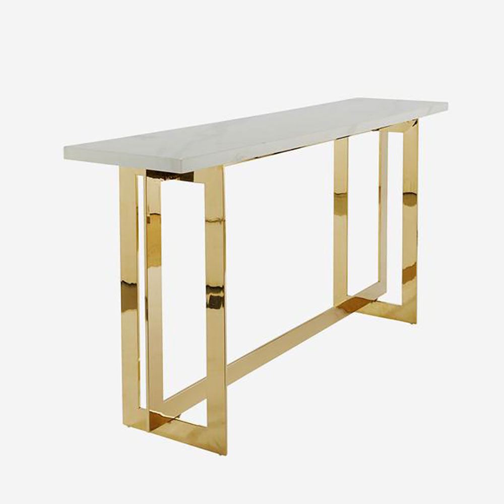 Andrew Martin Sienna Console Table White Gold