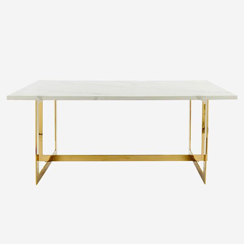 Andrew Martin Sienna 6 Seater Dining Table White Gold