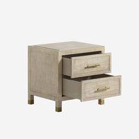 Andrew Martin Raffles 2 Drawer Bedside Table Natural