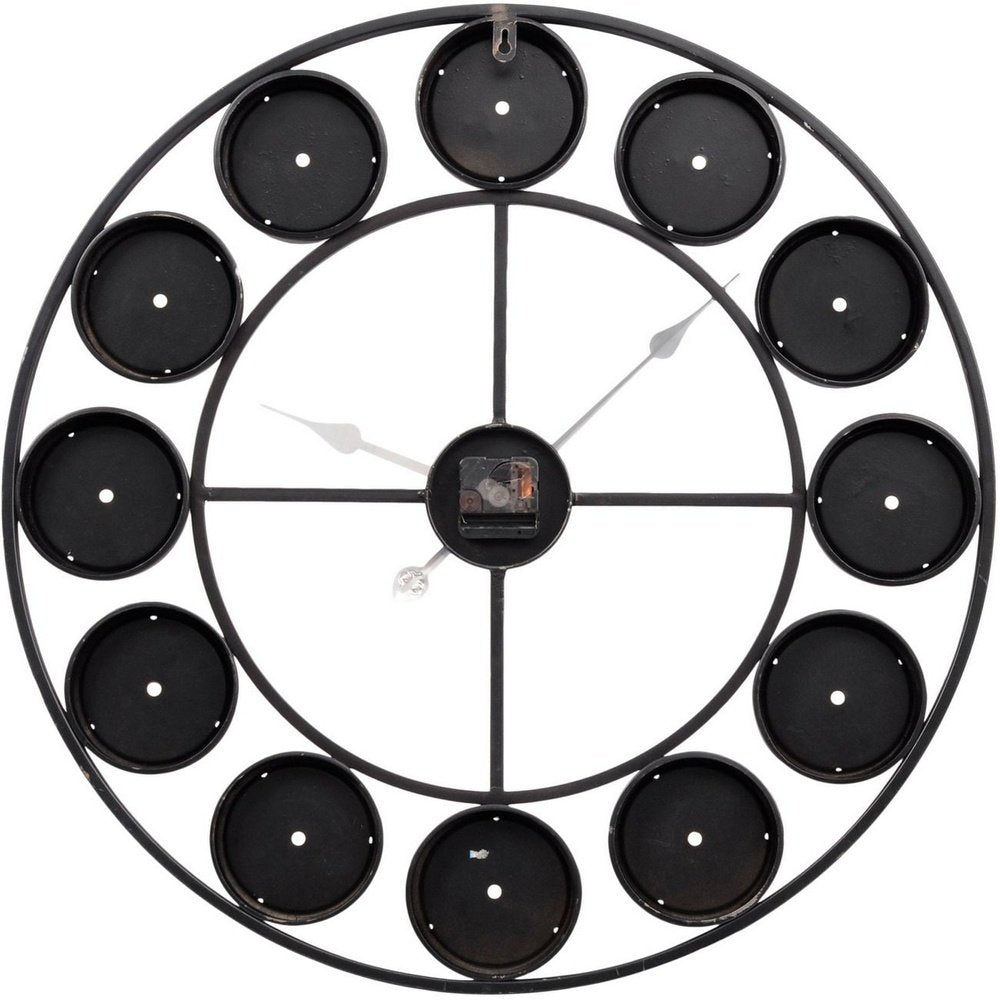 Libra Interiors Smarty Iron Clock Roman Numerals Domed Glass Coloured