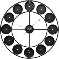 Libra Interiors Smarty Iron Clock Roman Numerals Domed Glass Coloured