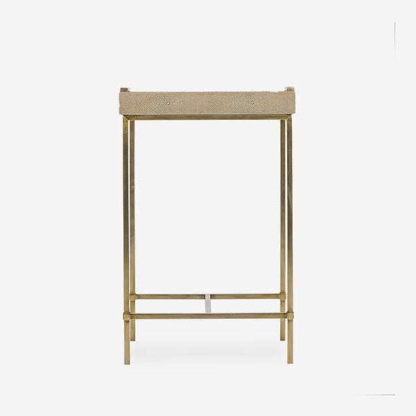  AndrewMartin-Andrew Martin Edith Small Side Table - Latte Shagreen-Natural, Gold 309 
