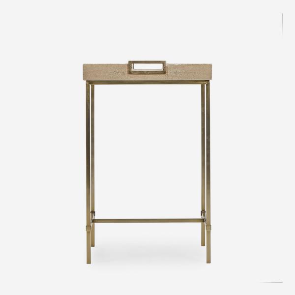Andrew Martin Edith Small Side Table - Latte Shagreen