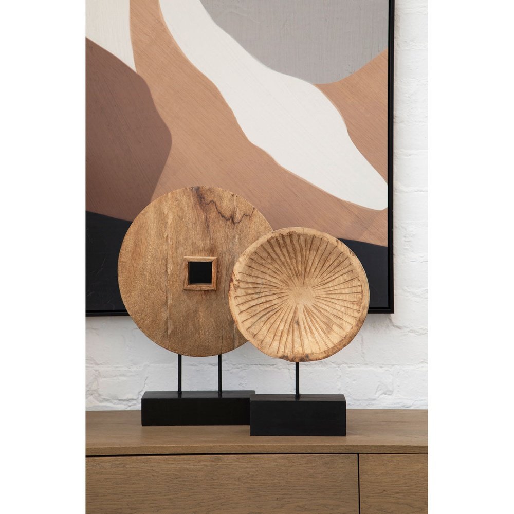 Olivia's Carved Wooden Disc On Stand