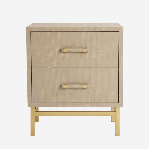 Andrew Martin Hesta Bedside Table Cream made from modern wood. 