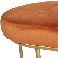 Olivia's Nina Tobacco Velvet Bench with Gold Metal Frame