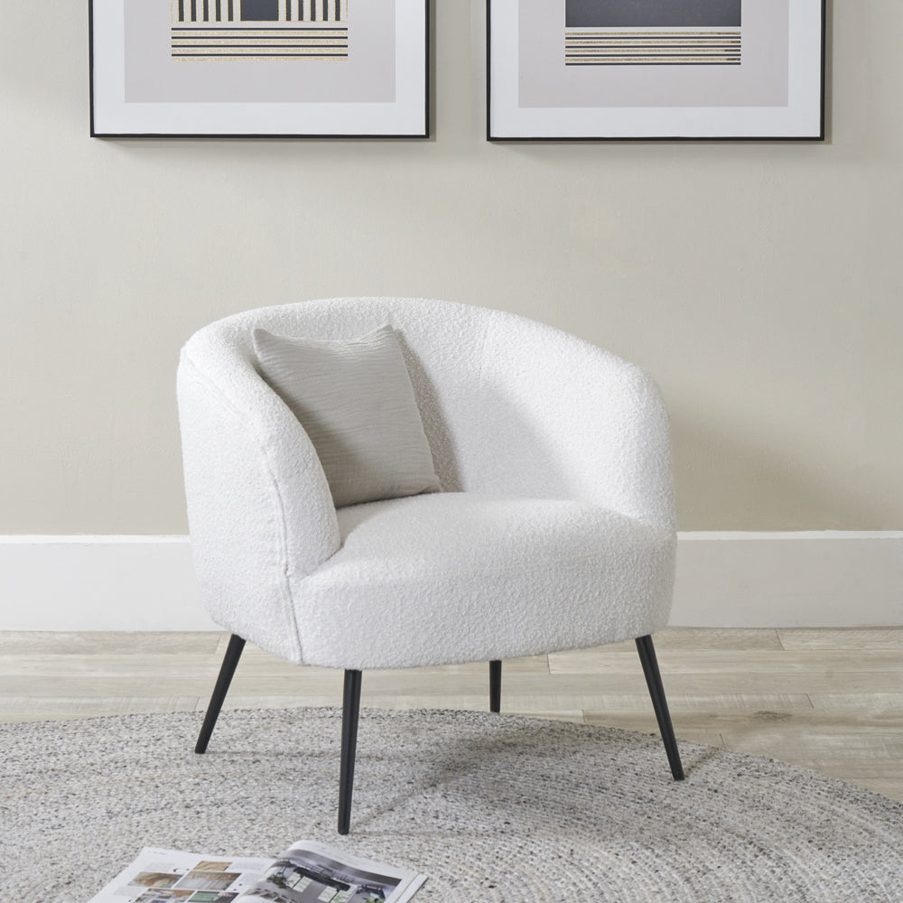 Olivia's Sienna Boucle Tub Chair With Black Legs