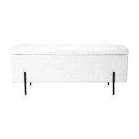 Olivia's Maxie BouclÃ Storage Bench With Black Legs