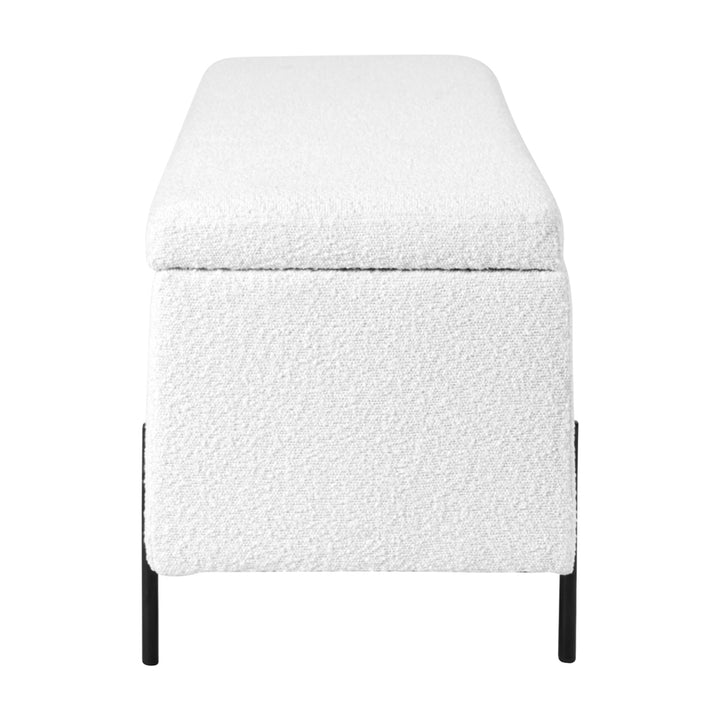 Maxie Boucle Storage Bench with Black Legs Pacific Lifestyle 4