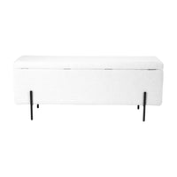 Olivia's Maxie BouclÃ Storage Bench With Black Legs