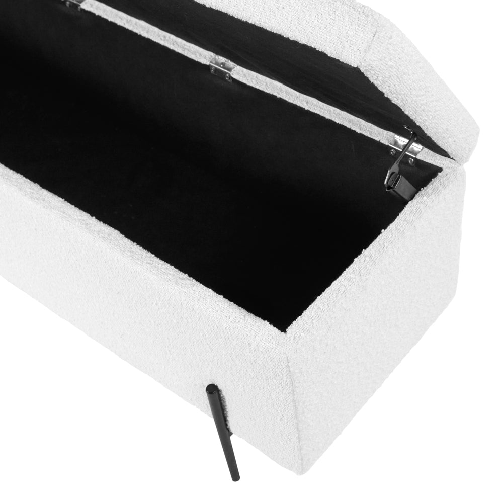 Maxie Boucle Storage Bench with Black Legs Pacific Lifestyle 8