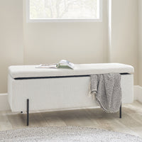 Olivia's Maxie BouclÃ Storage Bench With Black Legs