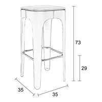 Olivia's Nordic Living Collection - Vena Bar Stool in White