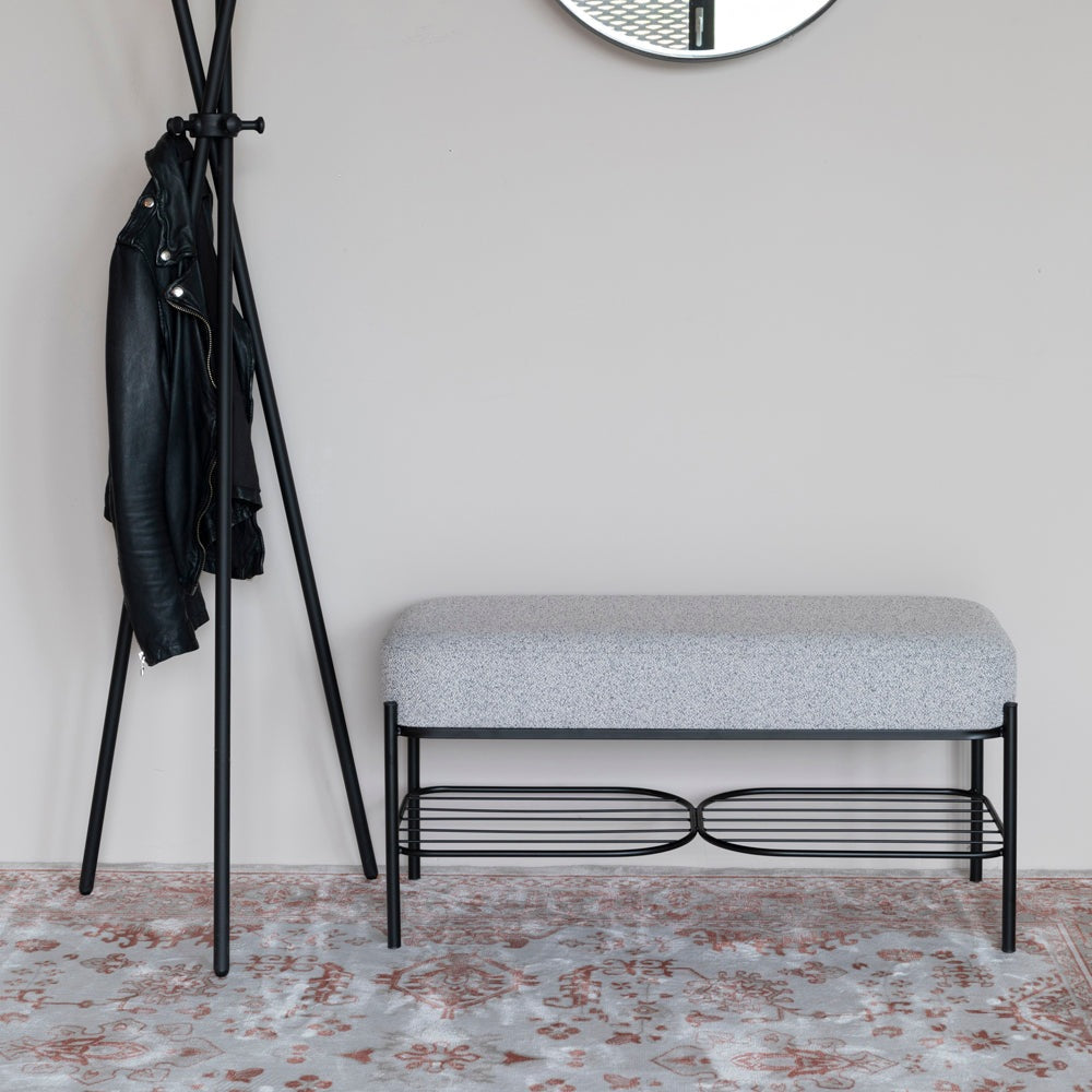 Olivia's Nordic Living Collection Milo Bench in Black & Grey