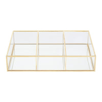 Olivia's Eloise Rectangle 3 Compartment Cosmetics Organiser in Gold