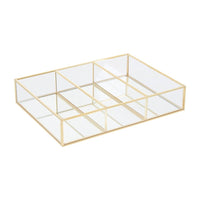 Olivia's Eloise Rectangle 3 Compartment Cosmetics Organiser in Gold