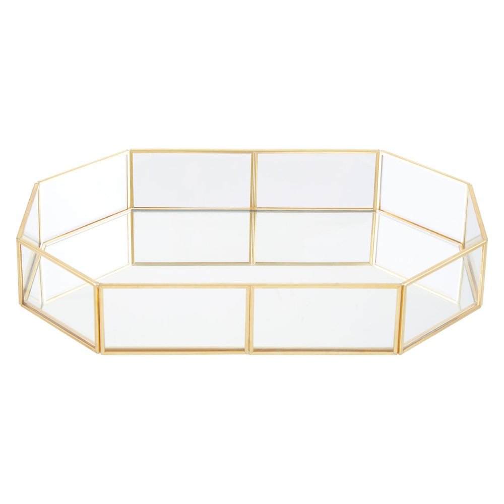 Olivia's Ella Octagonal Cosmetics Tray in Glass