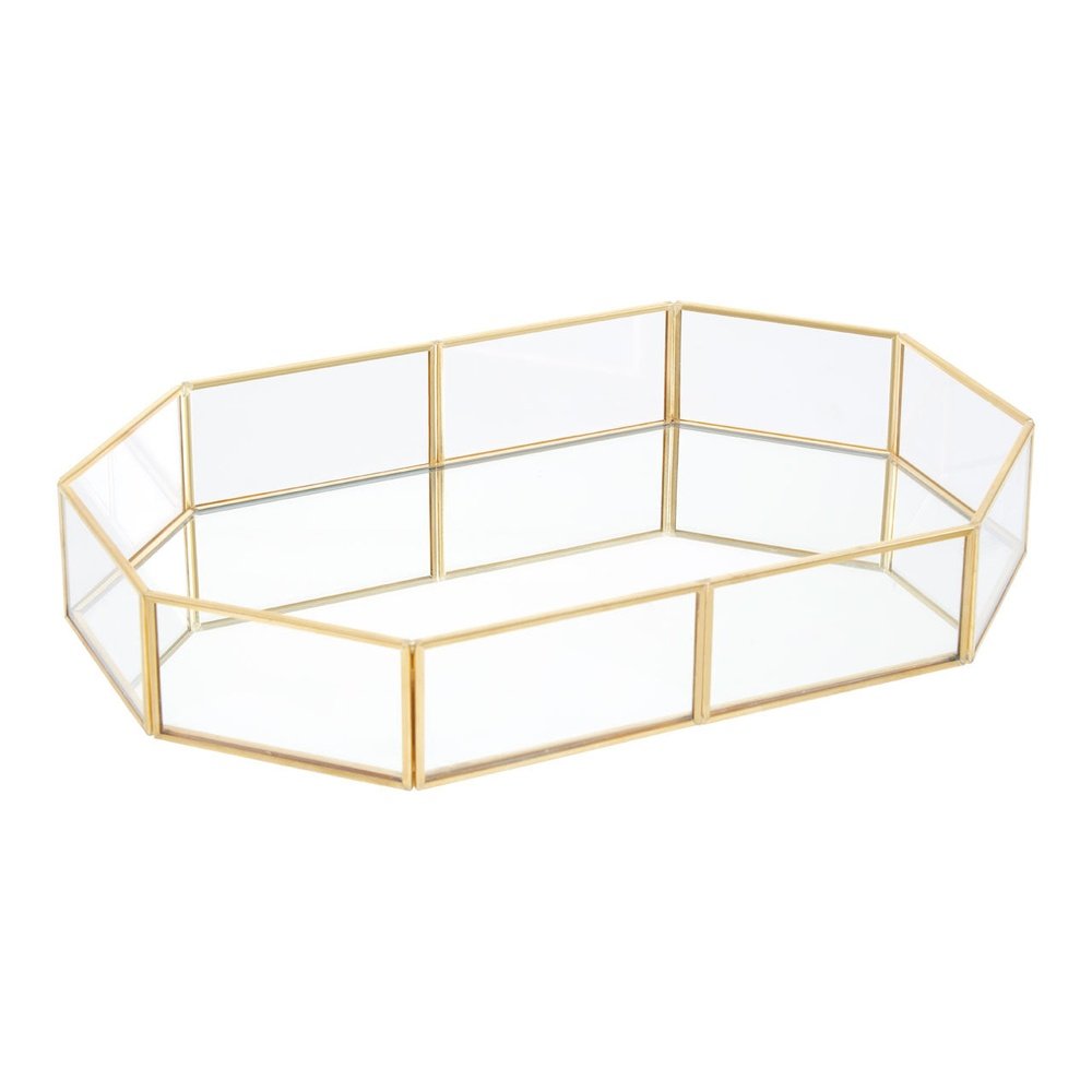 Olivia's Ella Octagonal Cosmetics Tray in Glass