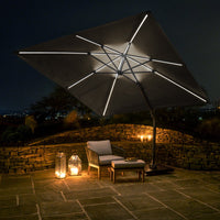 Olivia's Audrey Glow Challenger T2 3m Square Anthracite Parasol