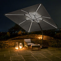 Olivia's Audrey Glow Challenger T2 3m Square Luna Grey Parasol