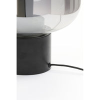 Light & Living Arturan Table Lamp Wide Smoked Glass Grey And Matt Black