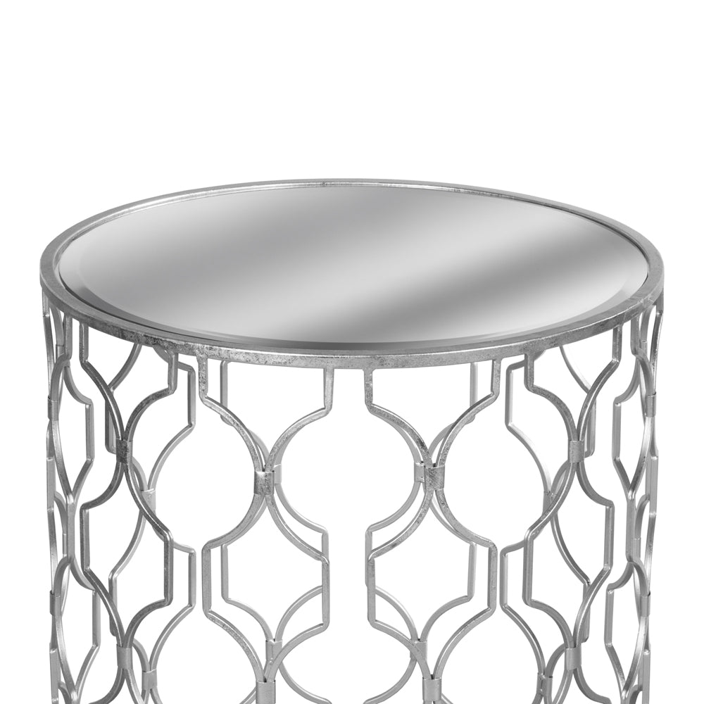 Hill Interiors Set of 2 Arabesque Mirrored Side Tables