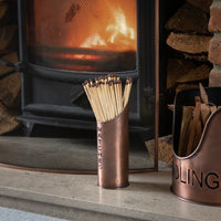 Hill Interiors Logs And Kindling Buckets & Matchstick Holder in Copper