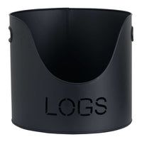 Hill Interiors Logs And Kindling Buckets & Matchstick Holder in Black