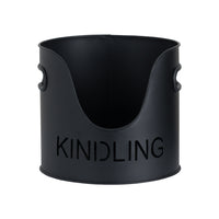 Hill Interiors Logs And Kindling Buckets & Matchstick Holder in Black