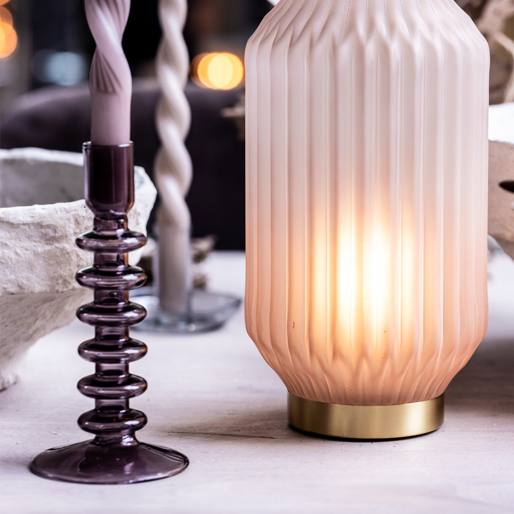 Cozy Living Trio Purple Glass Candle Holder