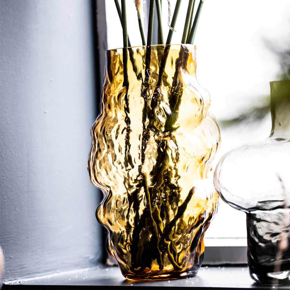 Cozy Living Organic Vase Amber Glass Large