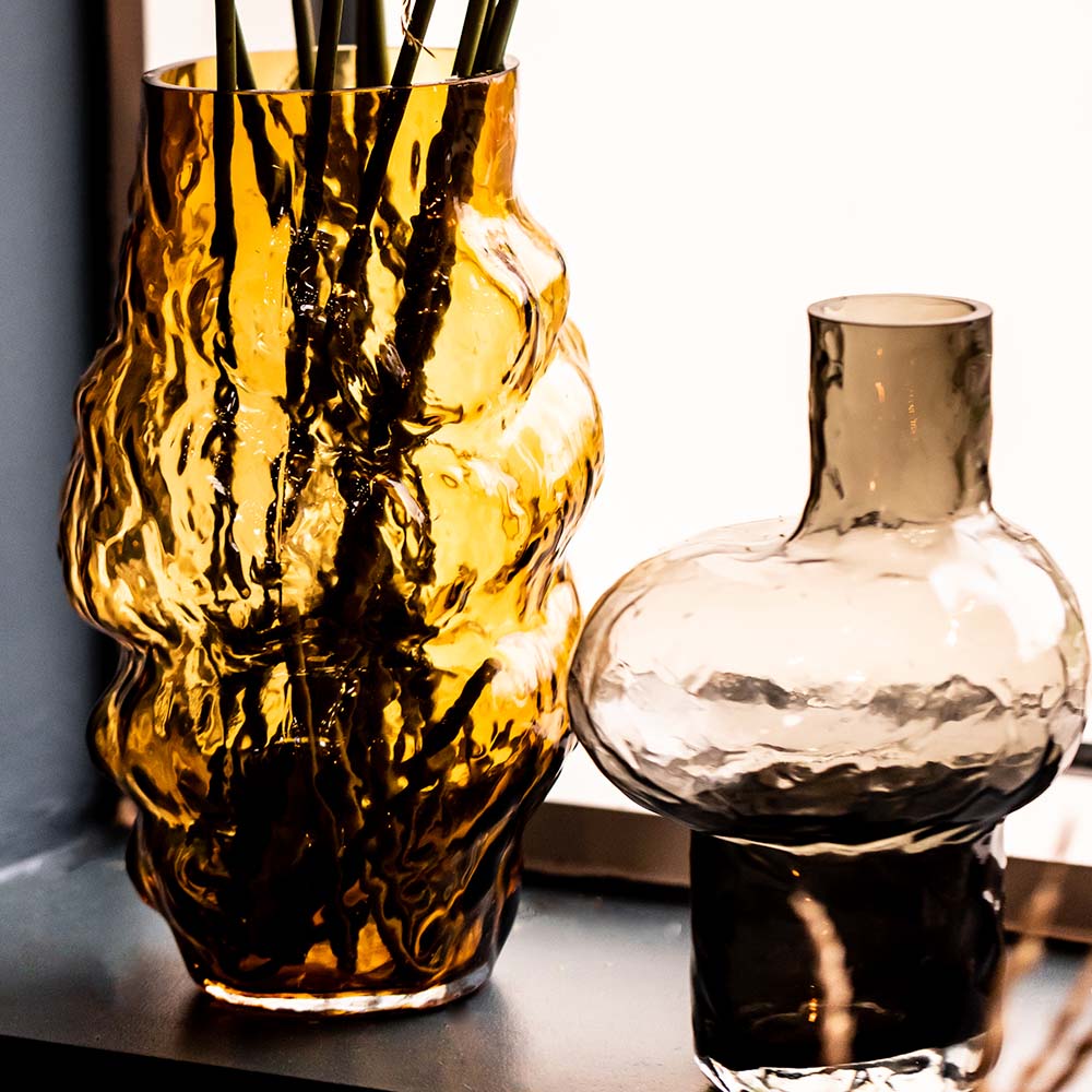Cozy Living Organic Vase Amber Glass Large