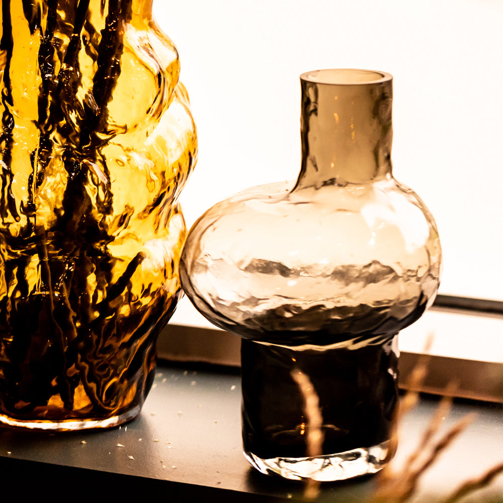Cozy Living Bubble Vase Amber Glass