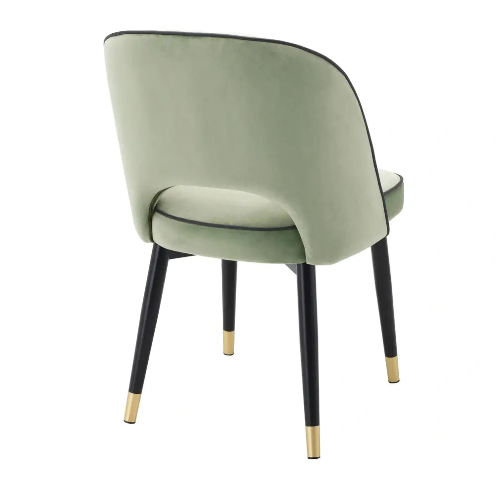 Eichholtz Set of 2 Cliff Dining Chairs in Savona Pistache Green Velvet