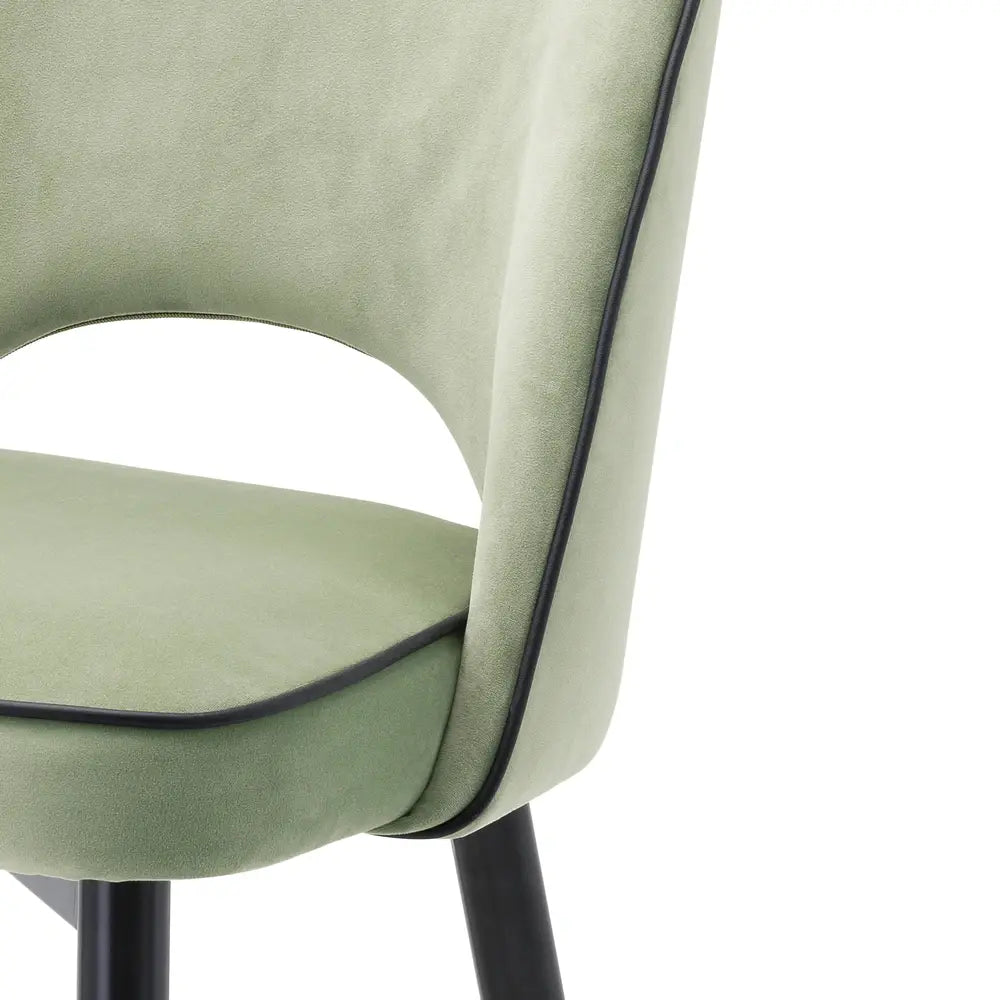 Eichholtz Set of 2 Cliff Dining Chairs in Savona Pistache Green Velvet