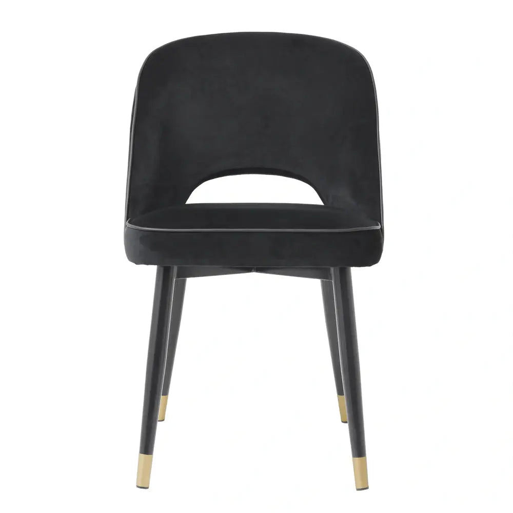 Cliff Set of 2 Dining Chairs - Velvet Roche Black Eichholtz 3